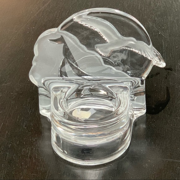 PartyLite Glass Bird Boat Tea Light Candle Holder - Picture 2 of 5